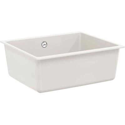 VIDAXL Lavello Bianco 530 X 460 Mm 80% Quarzo E 20% Resina VIDAXL Lavello Bianco 530 X 460 Mm 80% Quarzo E 20% Resina