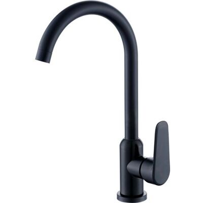 OEM Rubinetto Da Cucina A Collo Alto, Verniciato Nero, Miscelatore Per Lavello Girevole A 360°, Acqua Calda E Fredda OEM Rubinetto Da Cucina A Collo Alto, Verniciato Nero, Miscelatore Per Lavello Girevole A 360°, Acqua Calda E Fredda