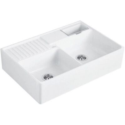 Lavello da Cucina a Doppia Vasca Villeroy & Boch - Bianco Pietra Lavello da Cucina a Doppia Vasca Villeroy & Boch - Bianco Pietra