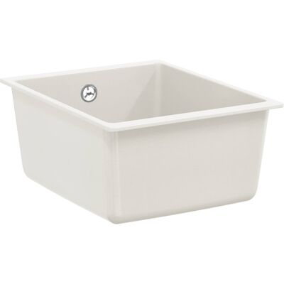 VIDAXL Lavello 80% Quarzo E 20% Resina 370 X 460 Mm Bianco VIDAXL Lavello 80% Quarzo E 20% Resina 370 X 460 Mm Bianco