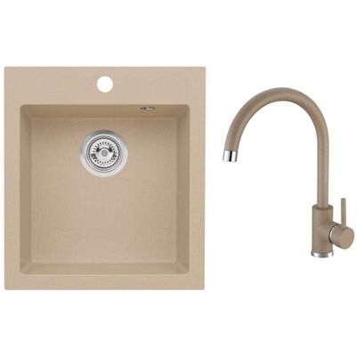 ALVEUS - Set Di Lavello Cortina 20 E Miscelatore Kati, Beige Seta25964 ALVEUS - Set Di Lavello Cortina 20 E Miscelatore Kati, Beige Seta25964