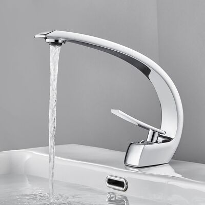 AURALUM - Rubinetto Bagno Lavabo In Ottone Senza Piombo, Miscelatore Lavabo Semplice Con Aeratore Smontabile, Rubinetto Per Bagno Con Acqua Calda E Fredda AURALUM - Rubinetto Bagno Lavabo In Ottone Senza Piombo, Miscelatore Lavabo Semplice Con Aeratore Smontabile, Rubinetto Per Bagno Con Acqua Calda E Fredda