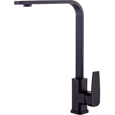 OEM Rubinetto Da Cucina Quadrato, Rubinetto Per Lavello Con Acqua Calda E Fredda, Tubo Piatto Con Base In Ottone, Nero OEM Rubinetto Da Cucina Quadrato, Rubinetto Per Lavello Con Acqua Calda E Fredda, Tubo Piatto Con Base In Ottone, Nero