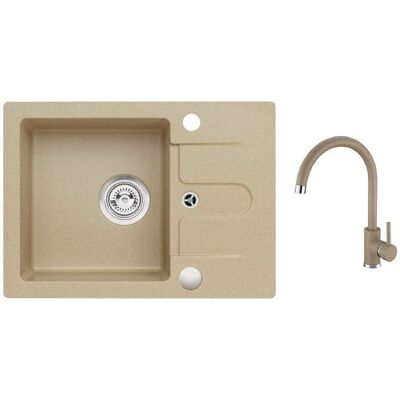 ALVEUS - Set Di Lavello Cortina 10 E Miscelatore Kati, Beige Seta25960 ALVEUS - Set Di Lavello Cortina 10 E Miscelatore Kati, Beige Seta25960