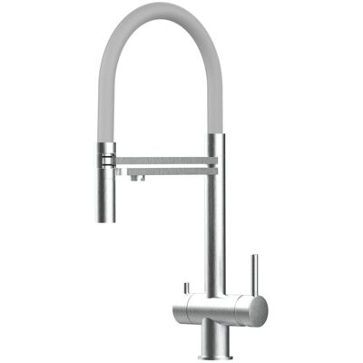 Rubinetto Cucina VIZIO - Girevole 360°, Disco in Ceramica, Acciaio Inox, Doppio Canale Rubinetto Cucina VIZIO - Girevole 360°, Disco in Ceramica, Acciaio Inox, Doppio Canale