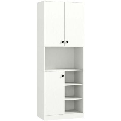 HELLOSHOP26 Mobile Alto Da Cucina 60 X 33 X 166 Cm Con Supporto Per Microonde Design Moderno In Legno Bianco 200018787 HELLOSHOP26 Mobile Alto Da Cucina 60 X 33 X 166 Cm Con Supporto Per Microonde Design Moderno In Legno Bianco 200018787