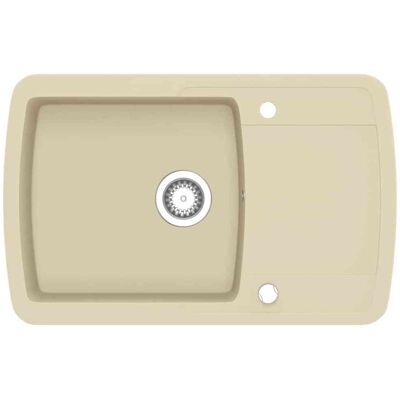 VIDAXL Lavello Da Cucina In Granito Vasca Singola Beige - VIDAXL Lavello Da Cucina In Granito Vasca Singola Beige -