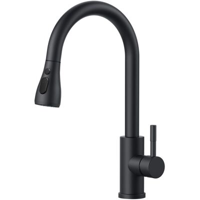 HABITEX Rubinetto Cucina Nero, Miscelatore Cucina Con Doccetta, Girevole A 360° Per Lavello Ad Arco Alto Con Spray Retrattile 2 Modalità HABITEX Rubinetto Cucina Nero, Miscelatore Cucina Con Doccetta, Girevole A 360° Per Lavello Ad Arco Alto Con Spray Retrattile 2 Modalità