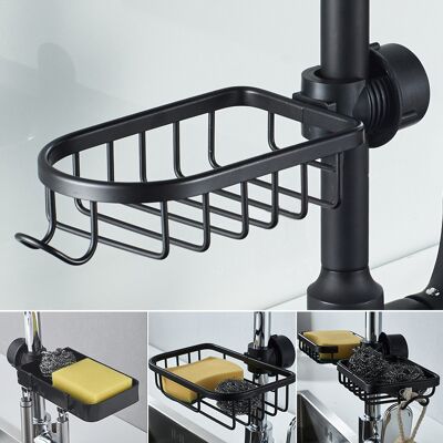 Zone Mobile Da Cucina In Alluminio Con Lavello, Scolapiatti, Porta Spugna, Supporto Per Rubinetto, Ripiano Scolapiatti, Cestello Organizer, Accessori Da Cucina, 1 Pezzo (nero, Monofacciale) Zone Mobile Da Cucina In Alluminio Con Lavello, Scolapiatti, Porta Spugna, Supporto Per Rubinetto, Ripiano Scolapiatti, Cestello Organizer, Accessori Da Cucina, 1 Pezzo (nero, Monofacciale)