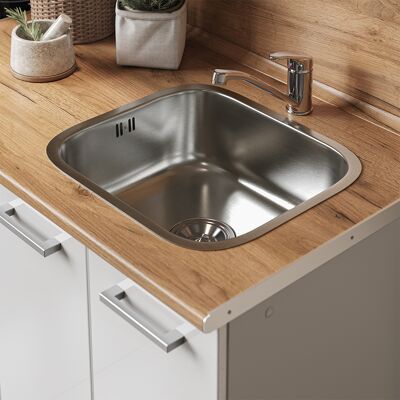 Vicco Lavello Flova, Acciaio, 39 X 44 Cm Set Con Rubinetto, Ingresso E Uscita, Vicco Lavello Flova, Acciaio, 39 X 44 Cm Set Con Rubinetto, Ingresso E Uscita,