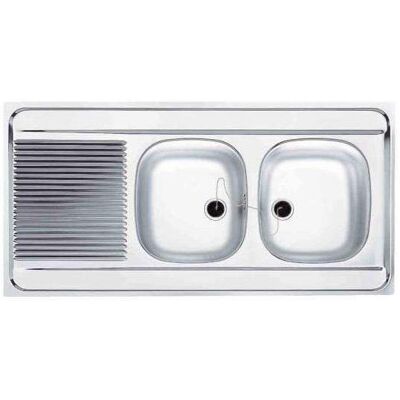 Franke Lavello In Acciaio Inox, Freestanding 2 Vasche 1 Scolapiatti 1200x600 Man721 120 Franke Lavello In Acciaio Inox, Freestanding 2 Vasche 1 Scolapiatti 1200x600 Man721 120