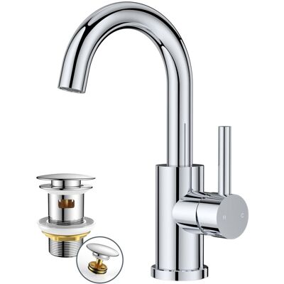 HABITEX Rubinetto Con Scarico Per Bagno/cucina, Girevole 360°, Miscelatore Acqua Calda/fredda, Acciaio Inossidabile, Facile Installazione Per Lavandino, Mini Cucina, Camper. HABITEX Rubinetto Con Scarico Per Bagno/cucina, Girevole 360°, Miscelatore Acqua Calda/fredda, Acciaio Inossidabile, Facile Installazione Per Lavandino, Mini Cucina, Camper.