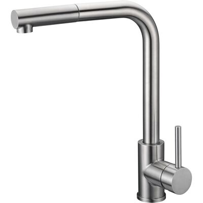 IMEX Rubinetto Monocomando Per Cucina Modello Malta Colore Grigio Finitura In Acciaio [ IMEX Rubinetto Monocomando Per Cucina Modello Malta Colore Grigio Finitura In Acciaio [