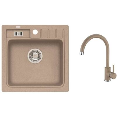 ALVEUS - Set Di Lavello Niagara 20 E Miscelatore Kati, Beige Seta25912 ALVEUS - Set Di Lavello Niagara 20 E Miscelatore Kati, Beige Seta25912