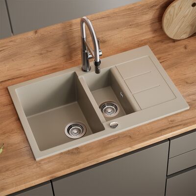 Vicco Lavello Seattle, Beige, 80 X 50 Cm Con Area Di Asciugatura, Bergström Vicco Lavello Seattle, Beige, 80 X 50 Cm Con Area Di Asciugatura, Bergström