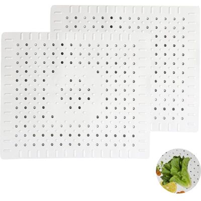 TAPWORKS Tappeti Lavello 2 Parti - Tappeto Rack Tappeti - Lavello - Cucina E Lavelli - Gomma - Bianco TAPWORKS Tappeti Lavello 2 Parti - Tappeto Rack Tappeti - Lavello - Cucina E Lavelli - Gomma - Bianco