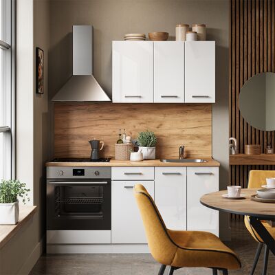 Vicco Cucina Completa R-line, Bianco Lucido/bianco, 160 Cm Con Base Forno E Lavello Senza Pl, Vicco Cucina Completa R-line, Bianco Lucido/bianco, 160 Cm Con Base Forno E Lavello Senza Pl,