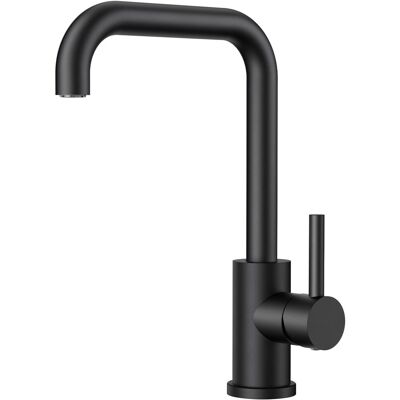 HABITEX Rubinetto Cucina Nero, Miscelatore Girevole 360°, Acciaio Inossidabile, Design A L Monoleva Per 1 Foro HABITEX Rubinetto Cucina Nero, Miscelatore Girevole 360°, Acciaio Inossidabile, Design A L Monoleva Per 1 Foro