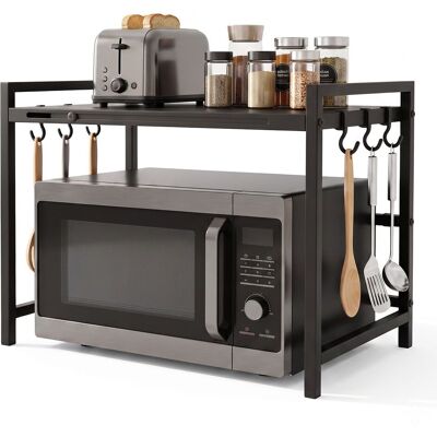 RELAXDAYS Scaffale Estraibile Per Microonde, Hbt: 43,5x32-65x40 Cm, In Metallo, Salvaspazio Per Cucina, Nero RELAXDAYS Scaffale Estraibile Per Microonde, Hbt: 43,5x32-65x40 Cm, In Metallo, Salvaspazio Per Cucina, Nero