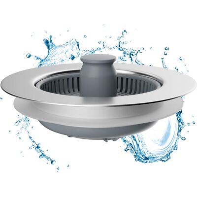 HABITEX Lavello Da Cucina Set Colino E Tappo Combo - Universale 3 In 1 Guscio Acciaio Inossidabile Con Colino Anti-intasamento, Installazione Facile Per Foro Lavello 72-86mm HABITEX Lavello Da Cucina Set Colino E Tappo Combo - Universale 3 In 1 Guscio Acciaio Inossidabile Con Colino Anti-intasamento, Installazione Facile Per Foro Lavello 72-86mm