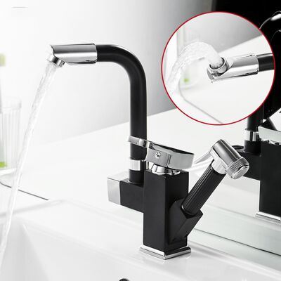 Zone Rubinetto Da Cucina Multifunzione Con Rotazione A 360° E Doccetta Estraibile, Nero Zone Rubinetto Da Cucina Multifunzione Con Rotazione A 360° E Doccetta Estraibile, Nero