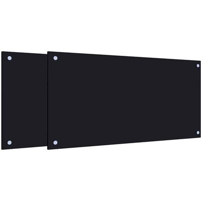 HELLOSHOP26 Set Di 2 Paraschizzi Per Cucina Facili Da Pulire 80 X 40 Cm Vetro Temperato Nero 020055741 HELLOSHOP26 Set Di 2 Paraschizzi Per Cucina Facili Da Pulire 80 X 40 Cm Vetro Temperato Nero 020055741