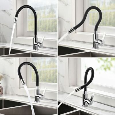 OEM Miscelatore Per Lavello Con Beccuccio Flessibile, Rubinetto Da Cucina, Miscelatore Girevole A 360°, Acqua Calda E Fredda, Cromo, Nero OEM Miscelatore Per Lavello Con Beccuccio Flessibile, Rubinetto Da Cucina, Miscelatore Girevole A 360°, Acqua Calda E Fredda, Cromo, Nero