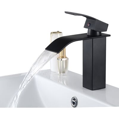 AURALUM - Rubinetto Bagno Lavabo A Cascata, Rubinetti Bagno Monocomando In Acciaio Inox Per Lavabo, Anti-spruzzo Con Miscelazione Acqua Calda E Fredda, Risparmio Idrico AURALUM - Rubinetto Bagno Lavabo A Cascata, Rubinetti Bagno Monocomando In Acciaio Inox Per Lavabo, Anti-spruzzo Con Miscelazione Acqua Calda E Fredda, Risparmio Idrico