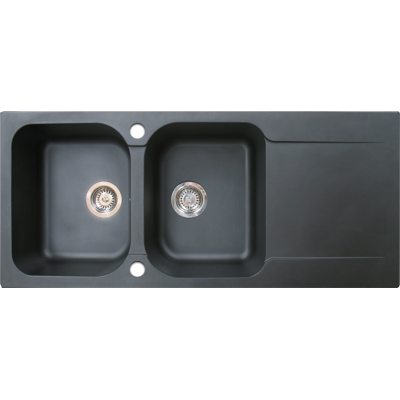 ESSEBAGNO - Lisse Lavello Reversibile 2 Vasche 1 Sgocciolatoio In Resina Nera ESSEBAGNO - Lisse Lavello Reversibile 2 Vasche 1 Sgocciolatoio In Resina Nera