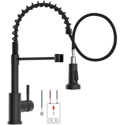 OEM Rubinetto Da Cucina A Bassa Pressione Con Molla Nera In Acciaio Inossidabile Spazzolato Con Doccetta Estraibile A 2 Modalità, Miscelatore Lavello Estraibile Monoforo Girevole A 360° OEM Rubinetto Da Cucina A Bassa Pressione Con Molla Nera In Acciaio Inossidabile Spazzolato Con Doccetta Estraibile A 2 Modalità, Miscelatore Lavello Estraibile Monoforo Girevole A 360°