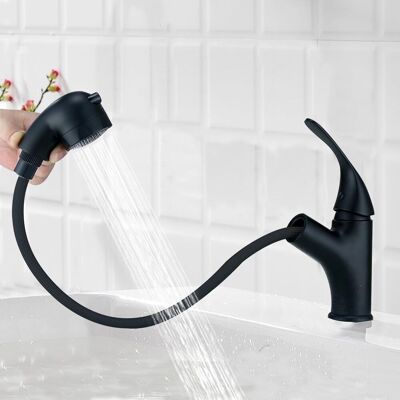 Neptune Rubinetto Per Bagno Nero Con Doccetta Estraibile, 2 Tipi Di Getto, Rubinetto Per Bagno Estensibile, Miscelatore Monocomando Ad Alta Pressione Neptune Rubinetto Per Bagno Nero Con Doccetta Estraibile, 2 Tipi Di Getto, Rubinetto Per Bagno Estensibile, Miscelatore Monocomando Ad Alta Pressione