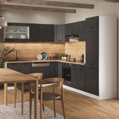 Vicco - Cucina Angolare Completa R-line, Antracite Casa Di Campagna/bianco, 227 X 287 Cm Senza Piano Di Lavoro Vicco - Cucina Angolare Completa R-line, Antracite Casa Di Campagna/bianco, 227 X 287 Cm Senza Piano Di Lavoro