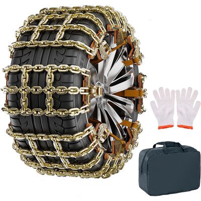 OEM Set Di 8 Catene Da Neve Universali Per Auto - Montaggio Semplice Per Pneumatici Da 215 A 285 Mm Di Larghezza - Design A Griglia Con Guanti, Ganci, Borsa Per Il Trasporto, Corda Incrociata OEM Set Di 8 Catene Da Neve Universali Per Auto - Montaggio Semplice Per Pneumatici Da 215 A 285 Mm Di Larghezza - Design A Griglia Con Guanti, Ganci, Borsa Per Il Trasporto, Corda Incrociata