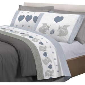 IL GRUPPONE - Completo Letto Lenzuola, Parure, Fantasia Scoiattoli 100% Cotone, Made In Italy Singolo - Grigio IL GRUPPONE - Completo Letto Lenzuola, Parure, Fantasia Scoiattoli 100% Cotone, Made In Italy Singolo - Grigio