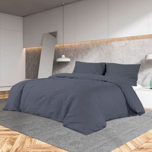 PROLENTA PREMIUM Maison du'Monde - Set Copripiumino Antracite 200x200 cm in Cotone - Antraciet