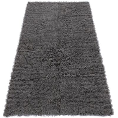 RUGSX Flokati Di Lana - Copriletto, Plaid Grigio Grey 55x110 Cm RUGSX Flokati Di Lana - Copriletto, Plaid Grigio Grey 55x110 Cm