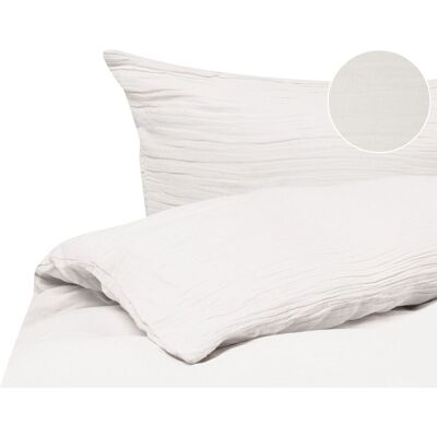 BELIANI Set Copripiumino Moderno In Mussola Di Cotone 220 X 240 Cm Bianco Sporco Sumner BELIANI Set Copripiumino Moderno In Mussola Di Cotone 220 X 240 Cm Bianco Sporco Sumner