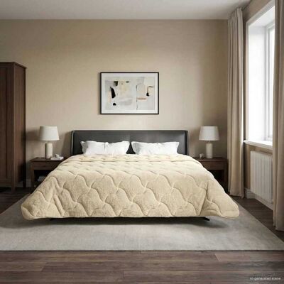 VIDAXL Piumone Completo Annuale Trapuntato Crema 200 X 220 Cm VIDAXL Piumone Completo Annuale Trapuntato Crema 200 X 220 Cm