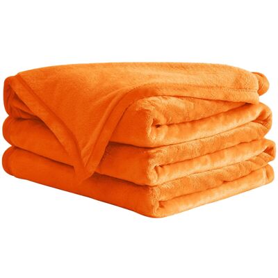 ULISEM Morbida E Soffice Coperta A Doppio Strato In Poliestere – Arancione Brillante, 152 X 203 Cm (60 X 80 Pollici), Ideale Per Divano O Letto. ULISEM Morbida E Soffice Coperta A Doppio Strato In Poliestere – Arancione Brillante, 152 X 203 Cm (60 X 80 Pollici), Ideale Per Divano O Letto.