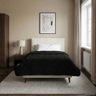 VIDAXL Piumone Completo Annuale Trapuntato Nero 140 X 220 Cm VIDAXL Piumone Completo Annuale Trapuntato Nero 140 X 220 Cm