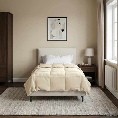 VIDAXL Piumone Completo Annuale Crema 140 X 200 Cm Microfibra VIDAXL Piumone Completo Annuale Crema 140 X 200 Cm Microfibra