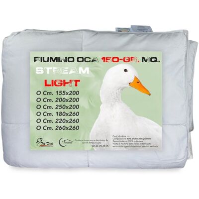 TEX FAMILY STREAM Bi-color 150 g/m2 200x200 cm - Piumone in piuma d'oca TEX FAMILY STREAM Bi-color 150 g/m2 200x200 cm - Piumone in piuma d'oca