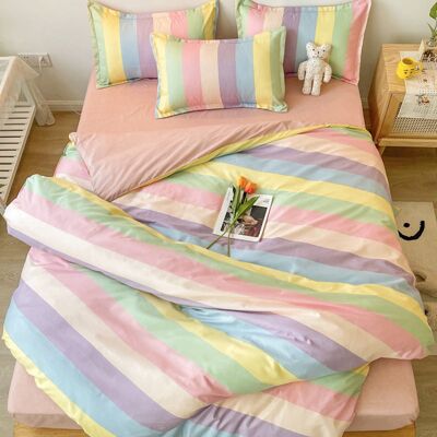 KEEMOTE Kit Di 4 Pezzi In Cotone Lavato Per Letto 180 Cm – Copripiumone 180x220 Cm, Lenzuolo Piano E 2 Federe – Tessuto Morbido, Traspirante E Senza Pieghe Per Studenti E Giovani Adulti KEEMOTE Kit Di 4 Pezzi In Cotone Lavato Per Letto 180 Cm – Copripiumone 180x220 Cm, Lenzuolo Piano E 2 Federe – Tessuto Morbido, Traspirante E Senza Pieghe Per Studenti E Giovani Adulti