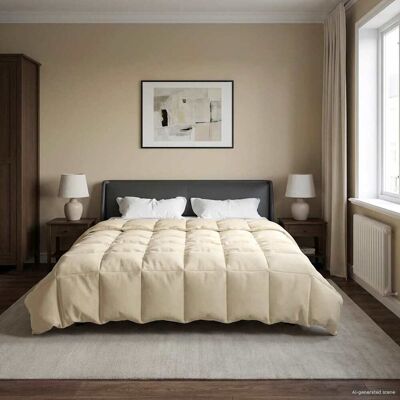 VIDAXL Piumone Completo Annuale Crema 200 X 220 Cm Microfibra VIDAXL Piumone Completo Annuale Crema 200 X 220 Cm Microfibra