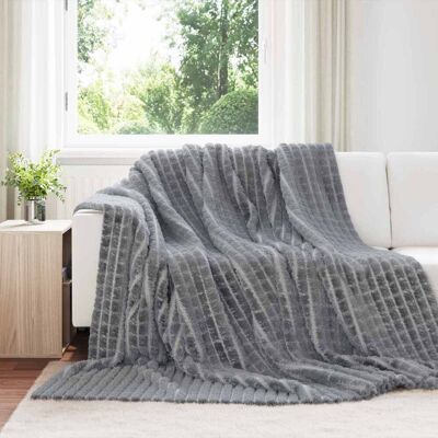 VIDAXL Coperta Grigio Scuro 240 X 220 Cm Panno VIDAXL Coperta Grigio Scuro 240 X 220 Cm Panno