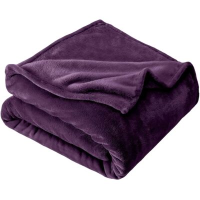 ULISEM Coperta In Poliestere A Doppio Strato, Morbida E Soffice – Viola, 152 X 203 Cm (60 X 80 Pollici), Ideale Per Divano O Letto. ULISEM Coperta In Poliestere A Doppio Strato, Morbida E Soffice – Viola, 152 X 203 Cm (60 X 80 Pollici), Ideale Per Divano O Letto.