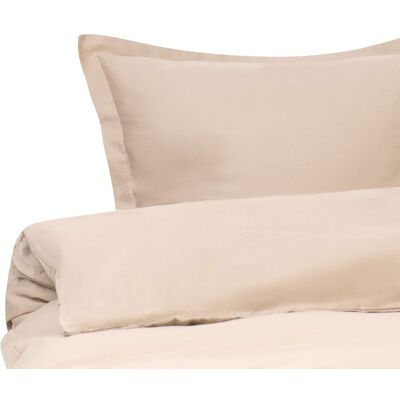 BELIANI Set Copripiumino Moderno In Cotone Satinato 200 X 200 Cm Beige Parkrose BELIANI Set Copripiumino Moderno In Cotone Satinato 200 X 200 Cm Beige Parkrose