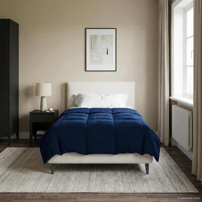 VIDAXL Piumone Completo Annuale Blu Scuro 135 X 200 Cm Microfibra VIDAXL Piumone Completo Annuale Blu Scuro 135 X 200 Cm Microfibra