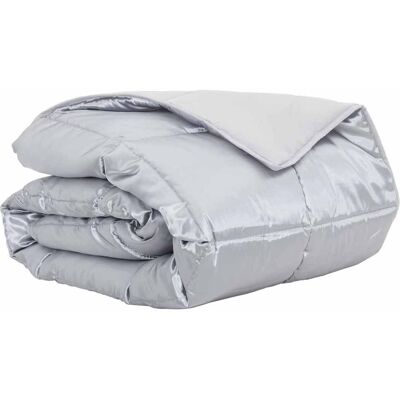 VIDAXL Duvet Estivo Argento 135 X 220 Cm Satin E Micropile VIDAXL Duvet Estivo Argento 135 X 220 Cm Satin E Micropile