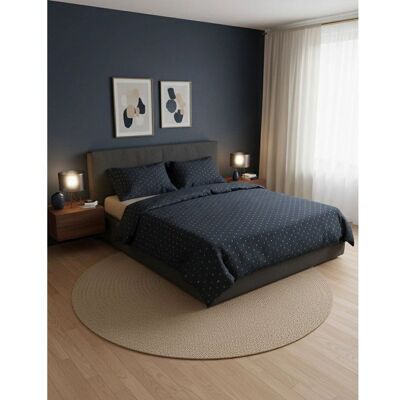 OEM Set Di Biancheria Da Letto - 1 Copripiumino 140 X 200 Cm + 1 Federe 60 X 60 Cm - 100% Cotone Rinforzato - Nero / Grigio OEM Set Di Biancheria Da Letto - 1 Copripiumino 140 X 200 Cm + 1 Federe 60 X 60 Cm - 100% Cotone Rinforzato - Nero / Grigio
